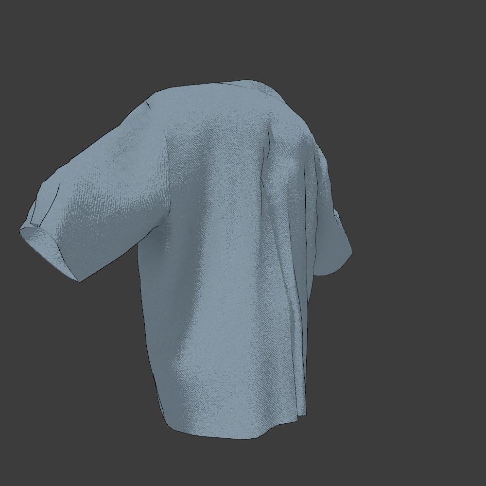 【VRC向け男性服】8分袖ビッグTシャツ