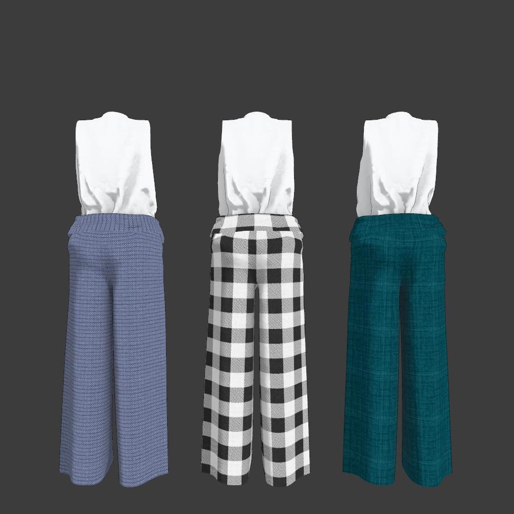 【狐雪ちゃん対応服】シンプルワイドパンツ&タンクトップ