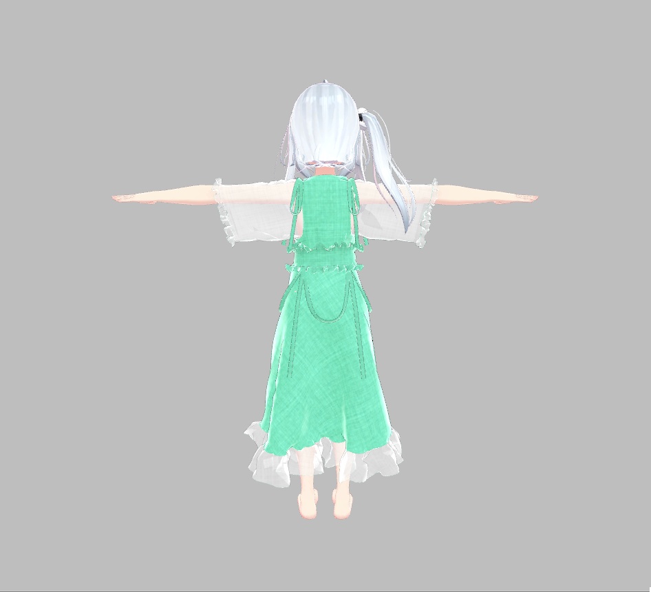 【狐雪ちゃん対応服】Aラインワンピース【Unity2019対応済】