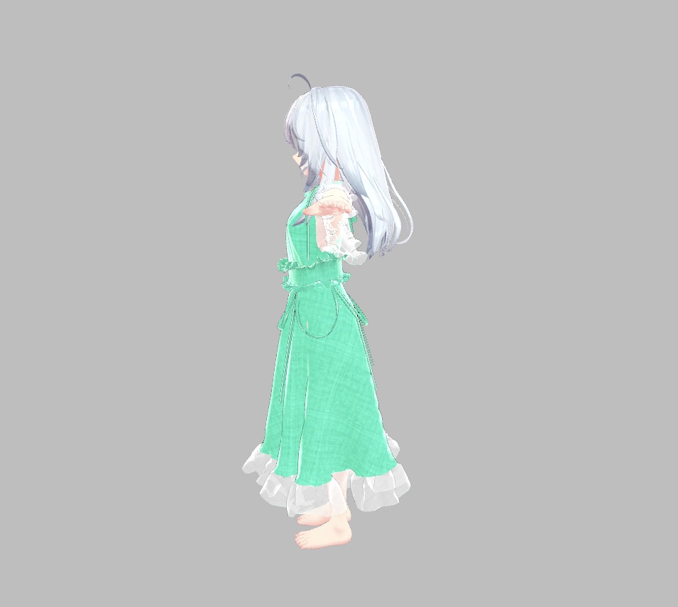 【狐雪ちゃん対応服】Aラインワンピース【Unity2019対応済】