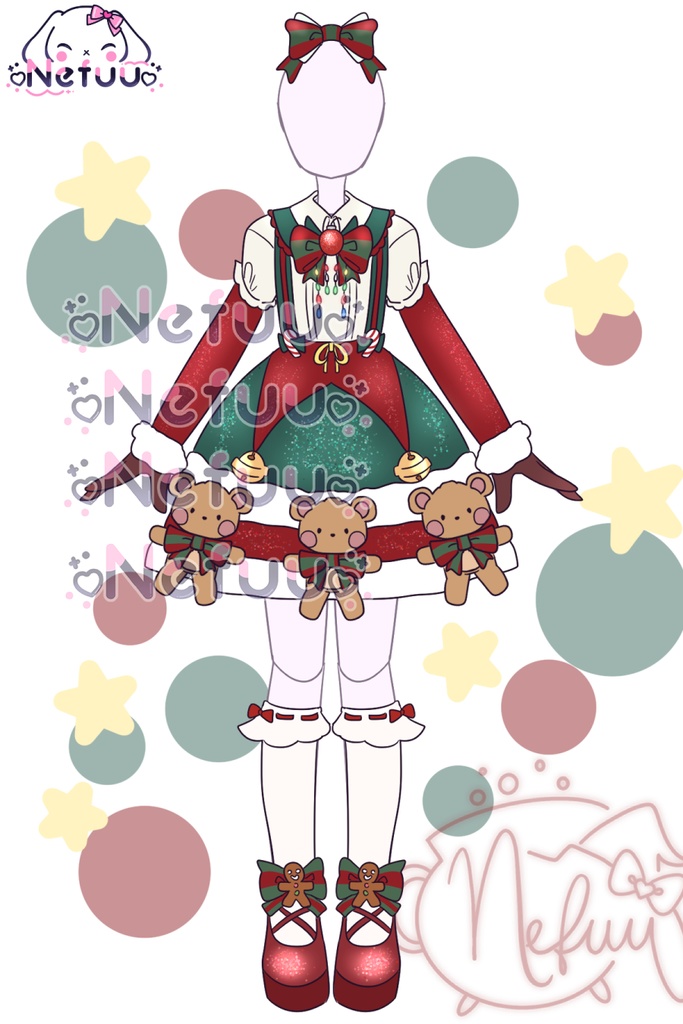 「キュートなクリスマスアウトフィット 🎄🎁🧸 P2U」 | Cute Christmas Outfit 🎄🎁🧸 P2U