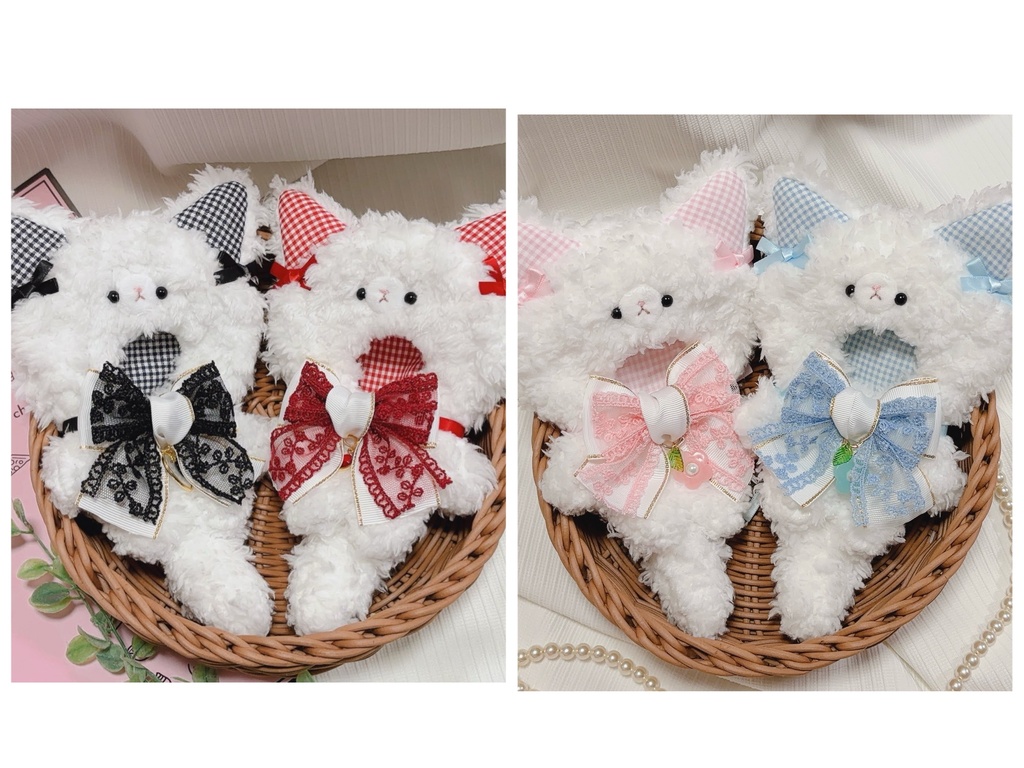 レースリボンの双子ねこちゃん　