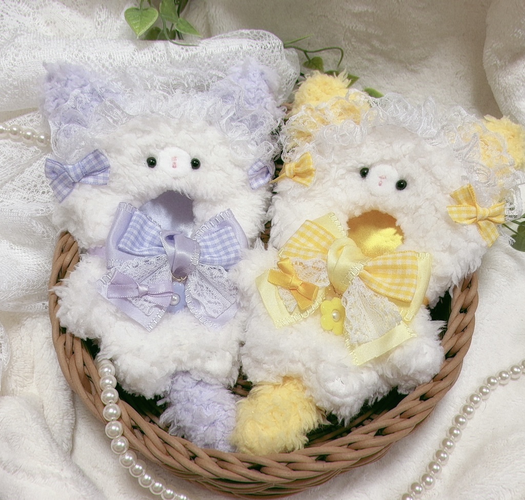 【10-14cm】ぬいぐるみ用 着ぐるみ ぬい服 ねこ レース