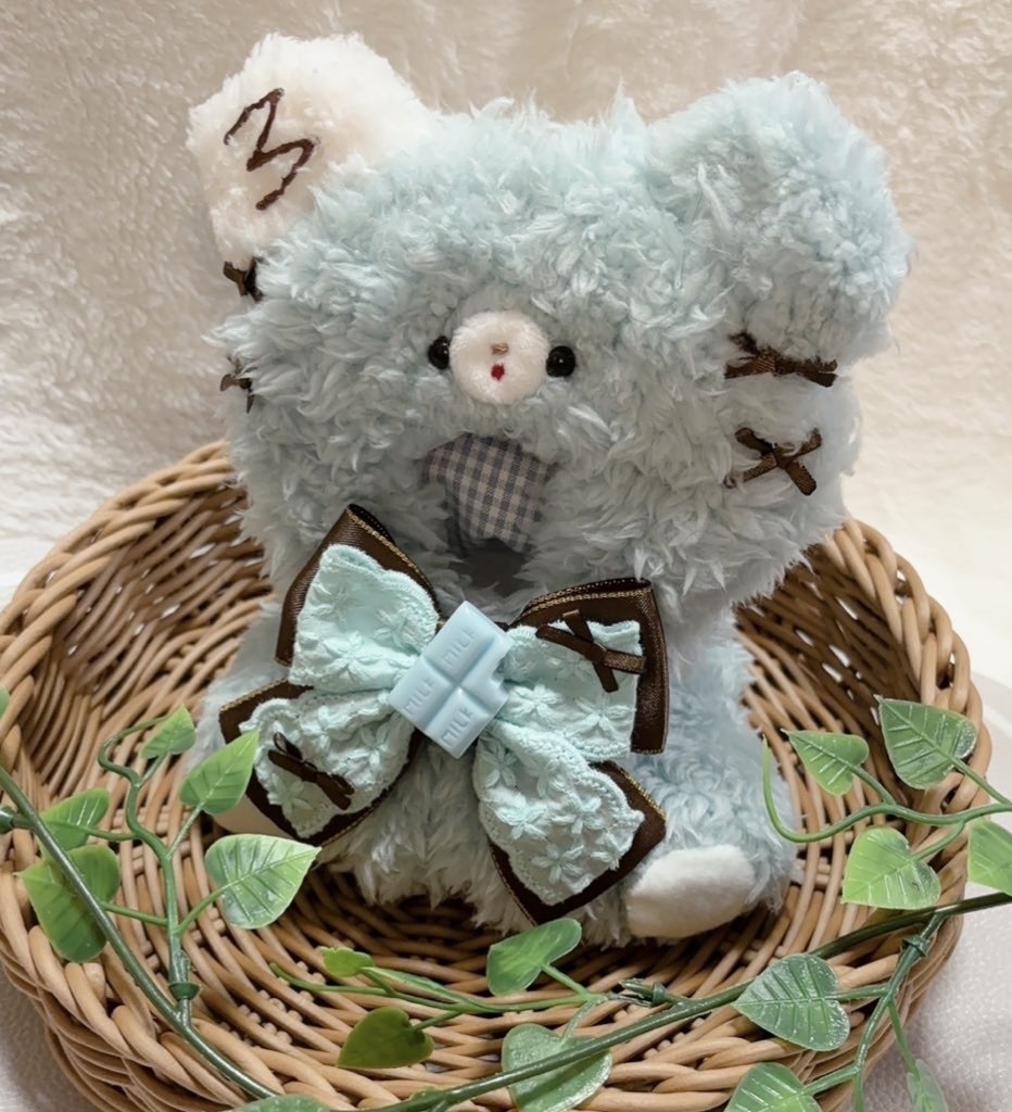 10-14cm ぬい用 着ぐるみ ぬい服 くま おすわり プリン チョコミント