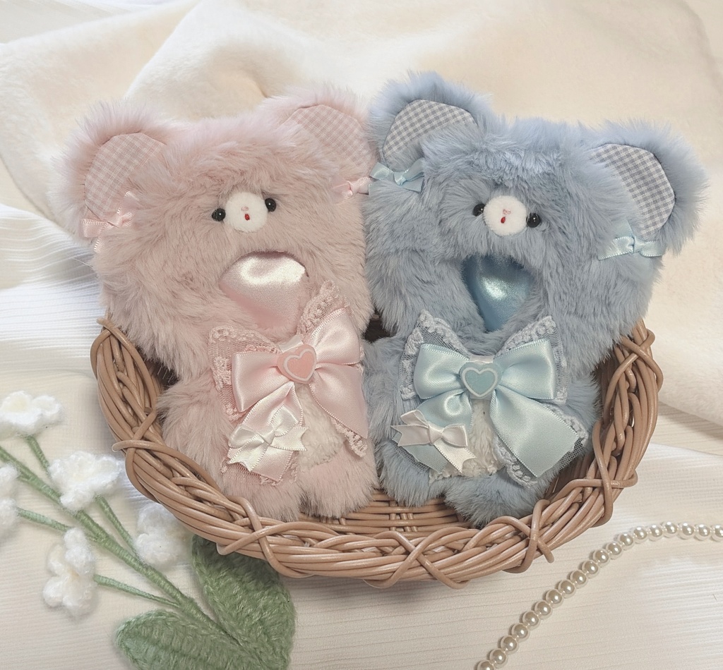 10cm-14cm ぬい服 ふわふわ双子くまさん