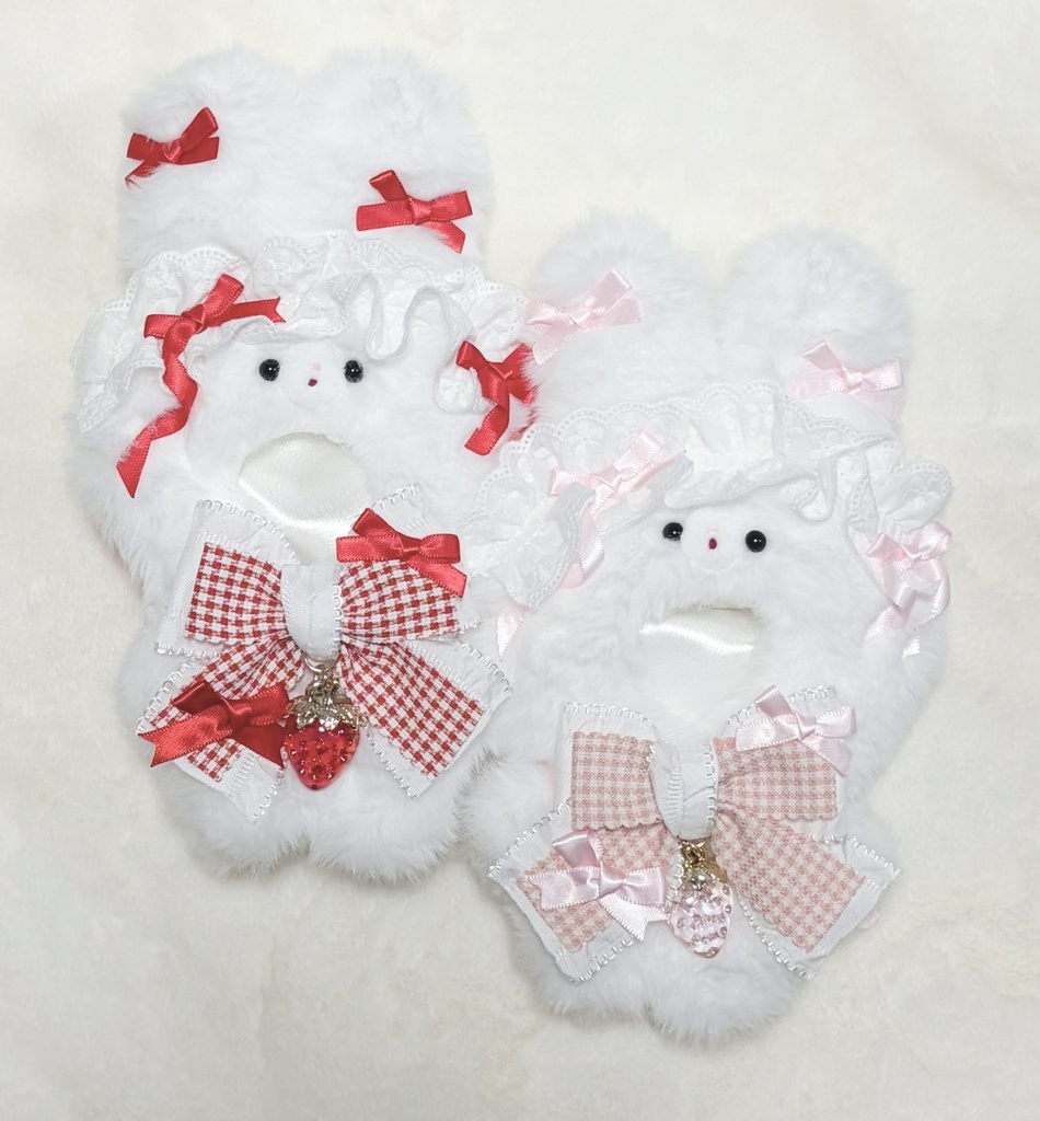 10-14cm ぬいぐるみ用　着ぐるみ　ぬい服　うさぎ　いちごみるく