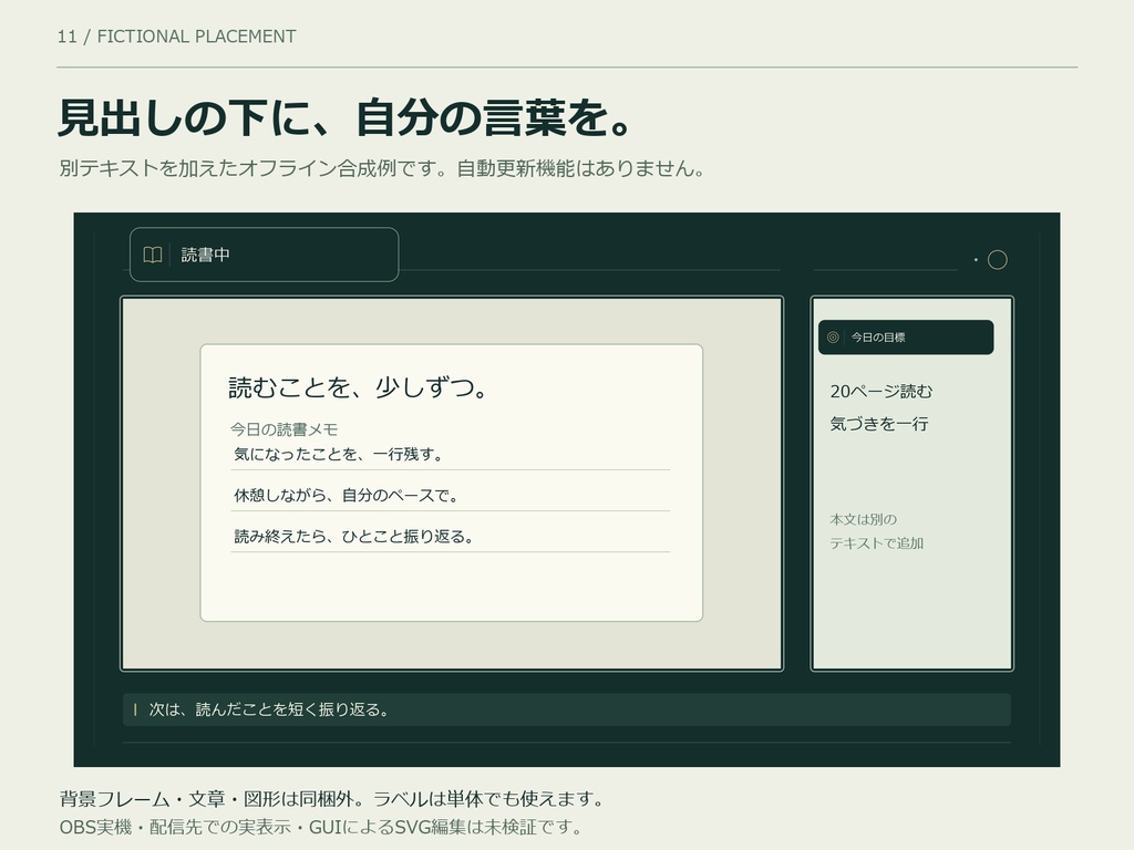 読書と作業の配信ラベル6種