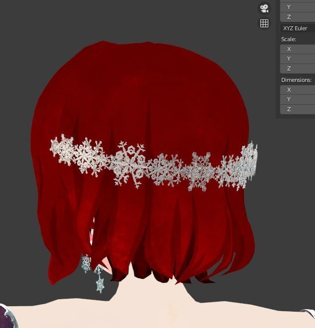 冬椿-白雪の誇り- 髪飾り、耳飾りセット