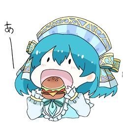ハンバーガーを食べるMIHOちゃんアクリルキーホルダー