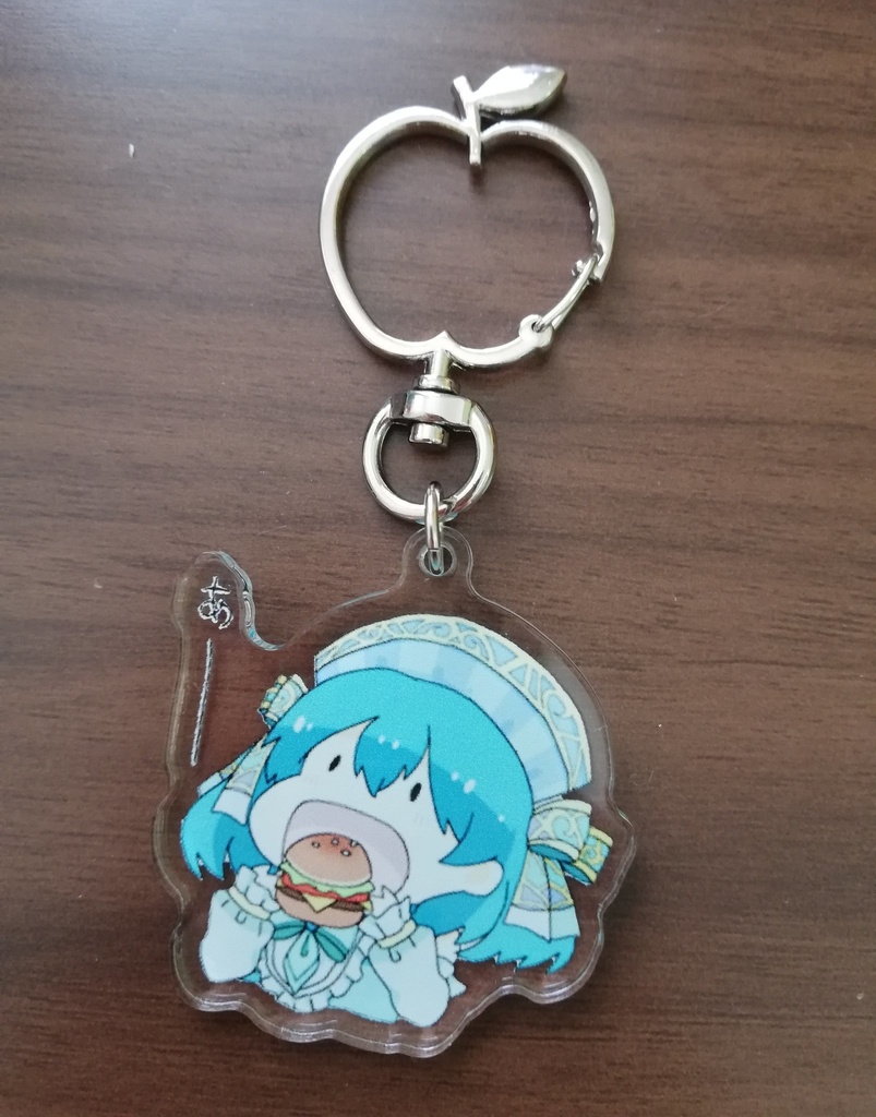 ハンバーガーを食べるMIHOちゃんアクリルキーホルダー