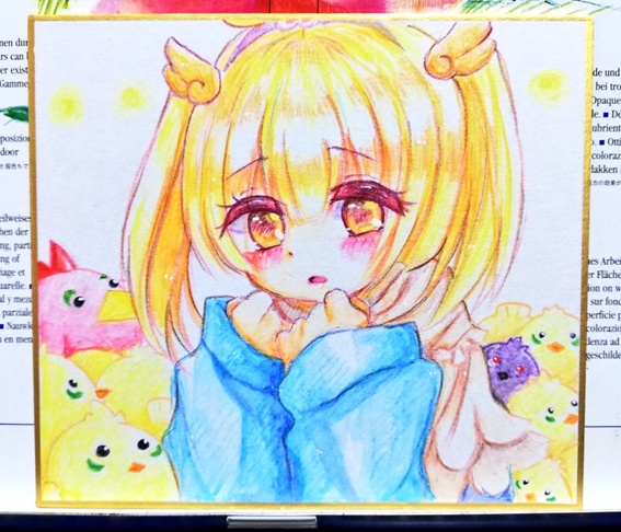 【一点物】色紙手書きイラスト・ココッコーアルマ