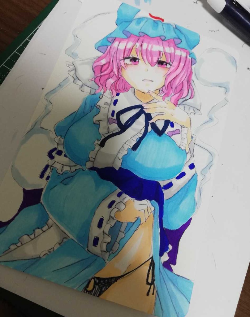 【同人手描きイラスト】幽々子/シャンプー/りあむ/アーニャ