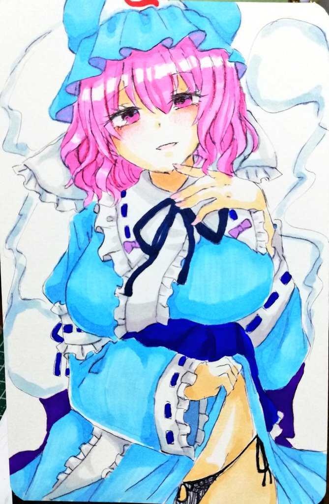 【同人手描きイラスト】幽々子/シャンプー/りあむ/アーニャ