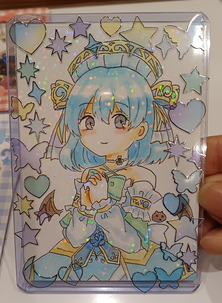 【同人手描きイラスト】デコケース付・トレカサイズECO原画