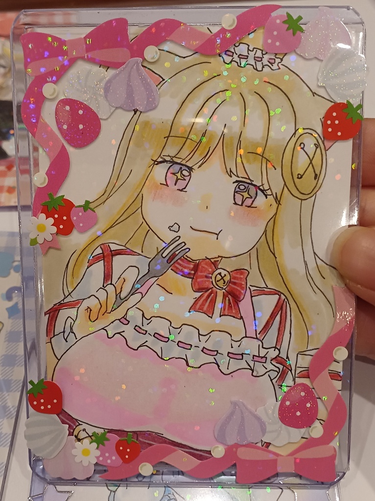 【同人手描きイラスト】デコケース付・トレカサイズECO原画