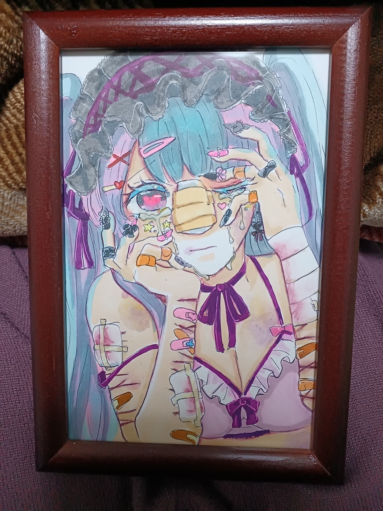 【手描きイラスト原画】きゃわいい共和国闇展示イラスト