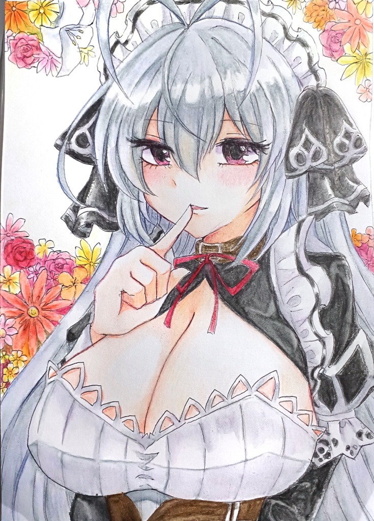 【同人手描きイラスト原画】御魂・キリエ【色鉛筆画】