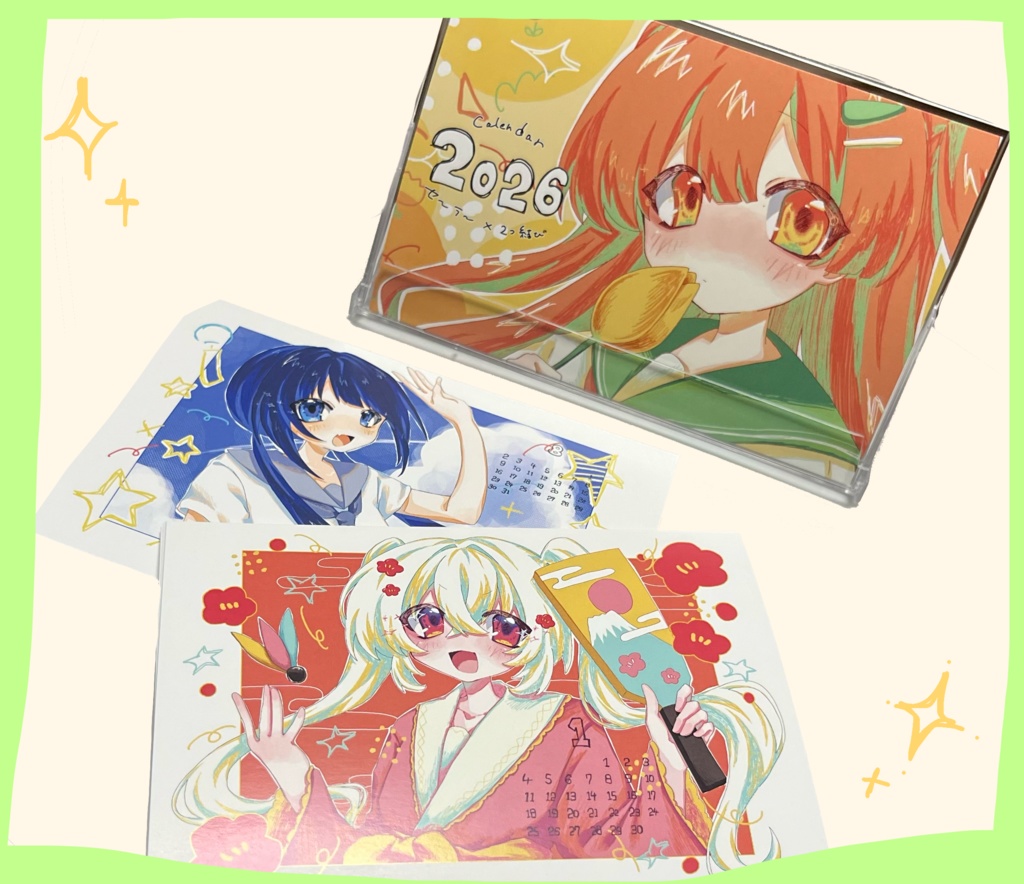 【セーラー襟×二つ結び】2026卓上カレンダー