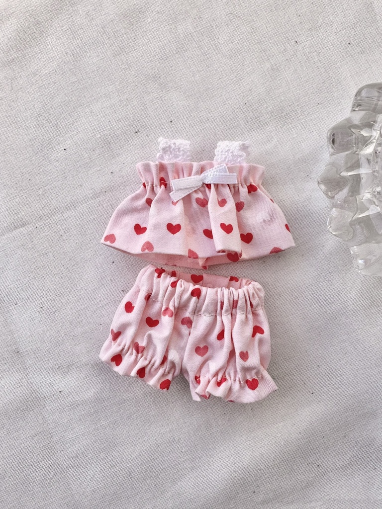 月飛び時間サイズ キャミセット ピンクハート