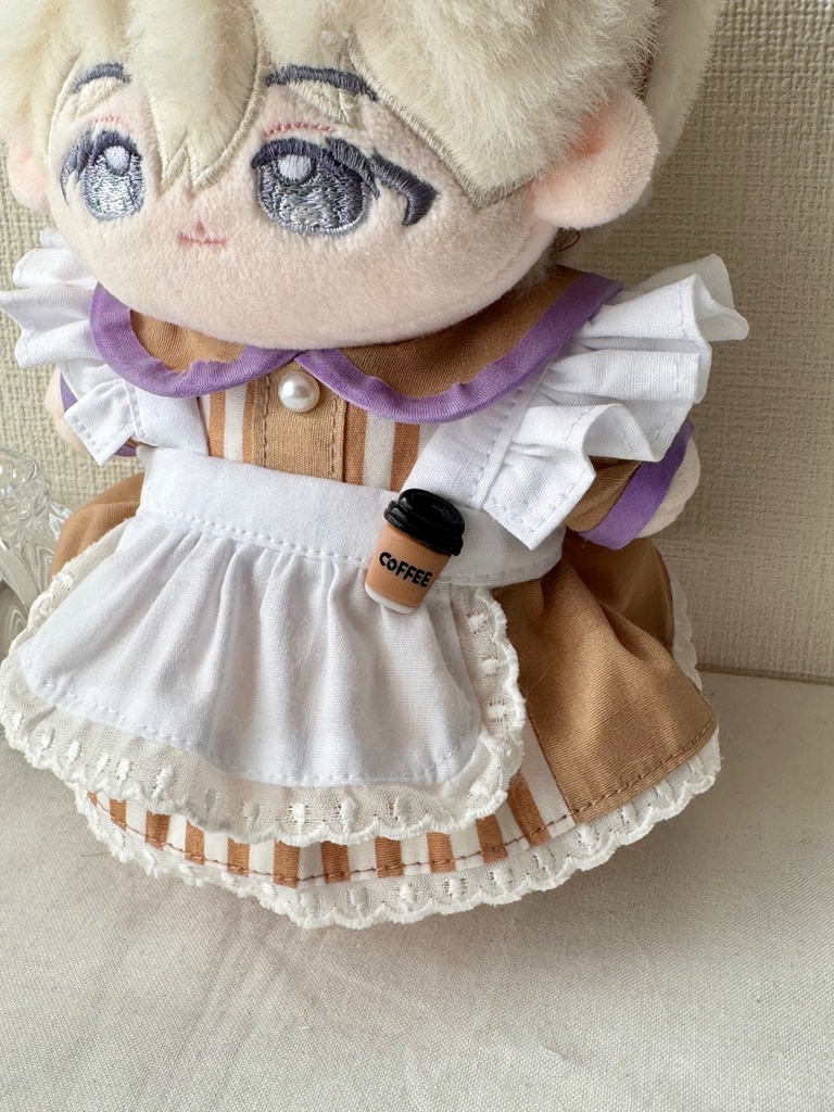 15センチぬいサイズ ウェイトレスセット カフェオレ「takeout」