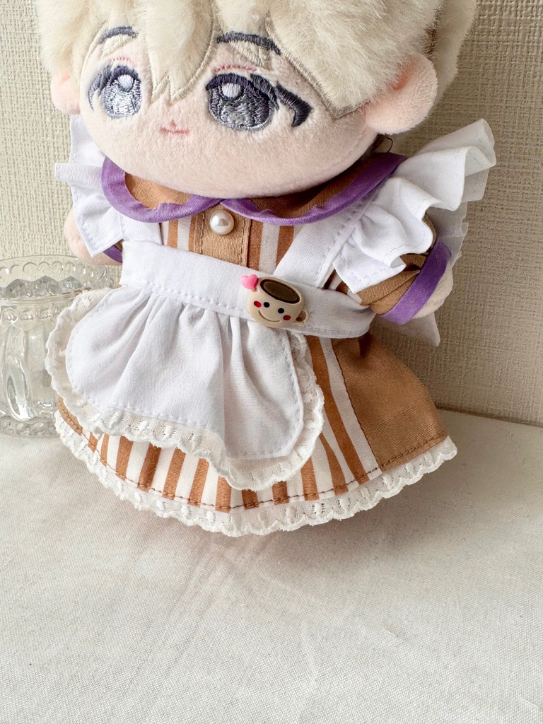 15センチぬいサイズ ウェイトレスセット カフェオレ「cup」