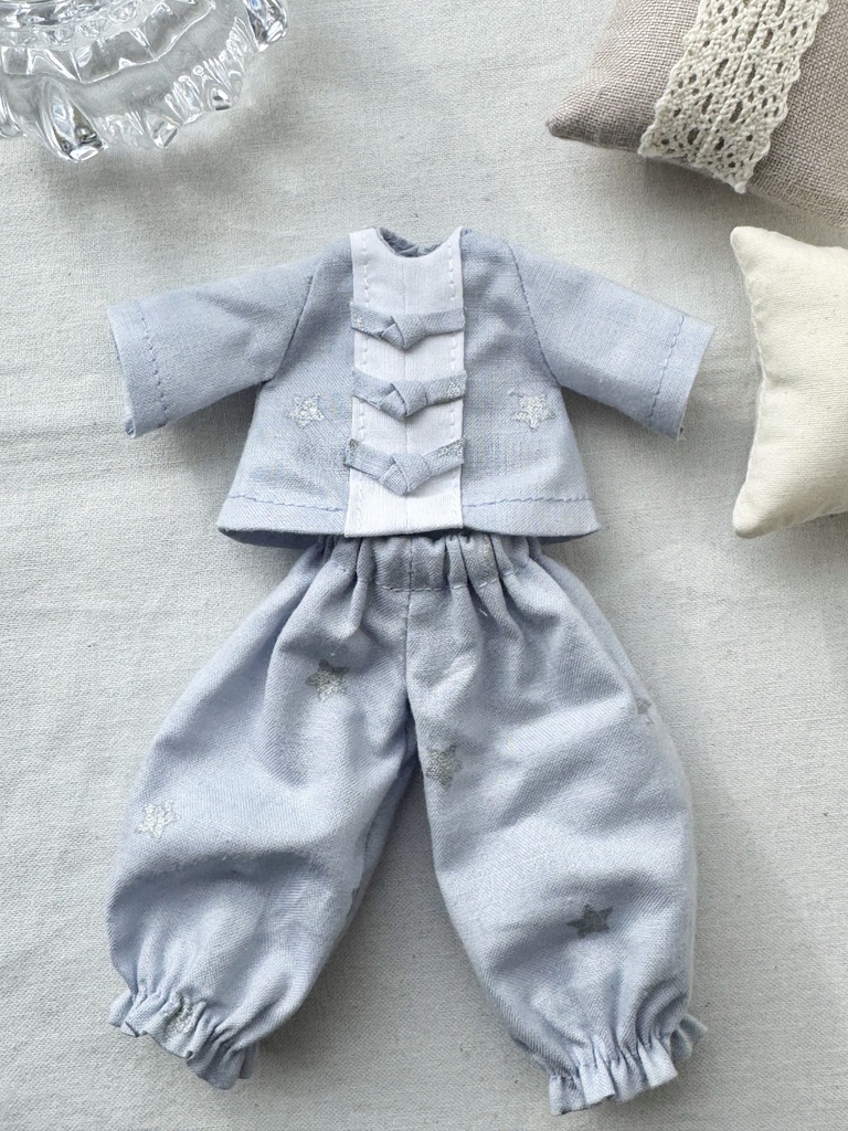 カンフーパジャマ 星屑柄 ブルー