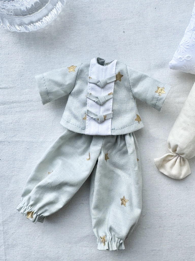 カンフーパジャマ 星屑柄 グリーン