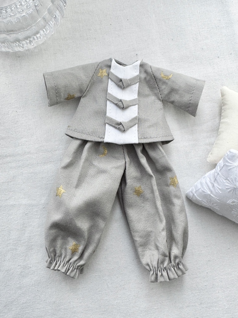 カンフーパジャマ 星屑柄 グレー