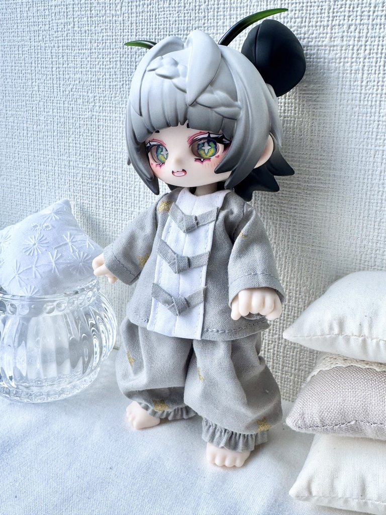 カンフーパジャマ　星屑柄　グレー