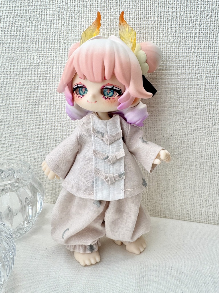 カンフーパジャマ 星屑柄 グレイッシュピンク