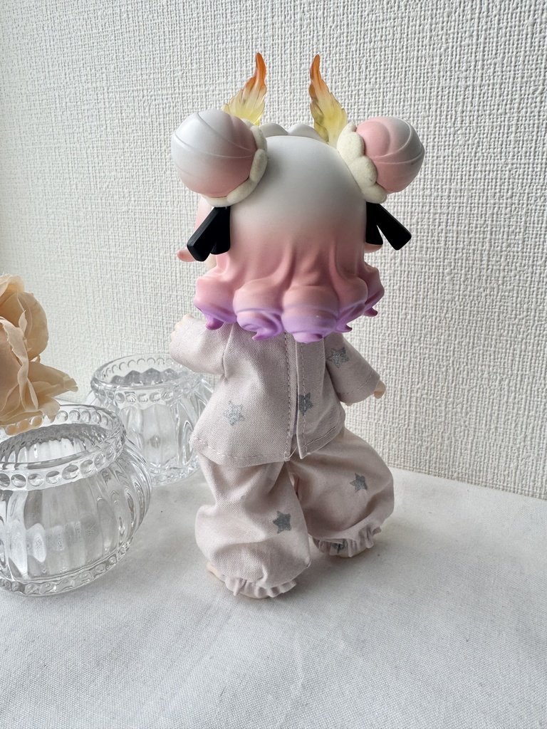 カンフーパジャマ 星屑柄 グレイッシュピンク