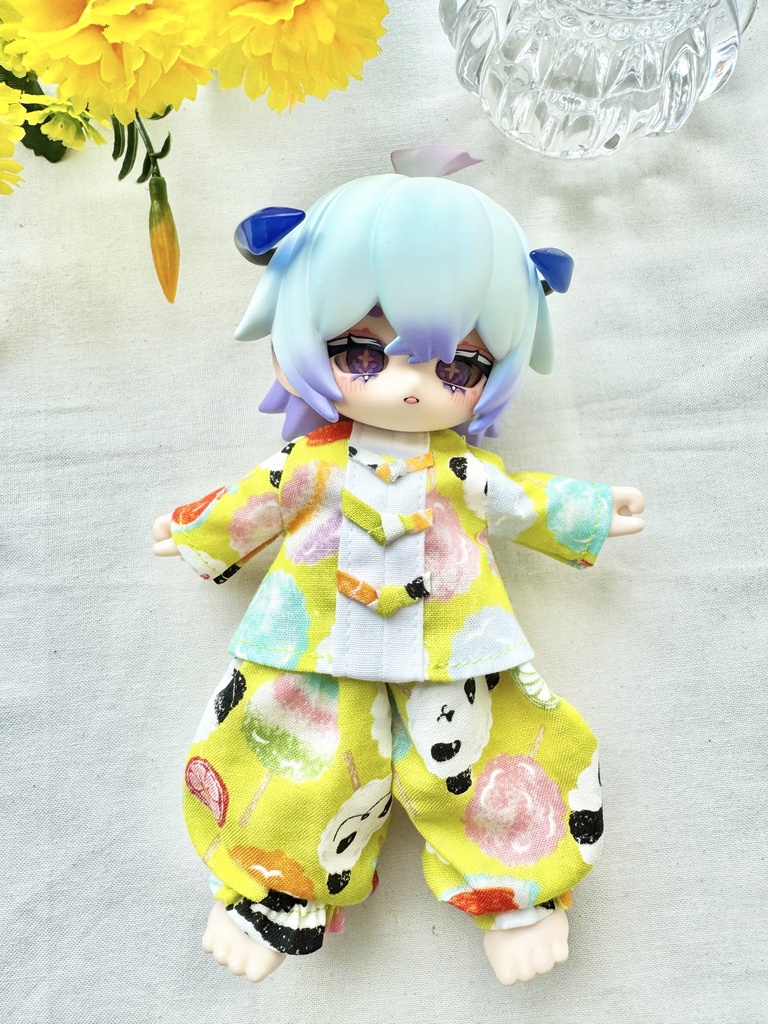 ブラインドドールサイズ　カンフーパジャマ　綿菓子アニマルズ