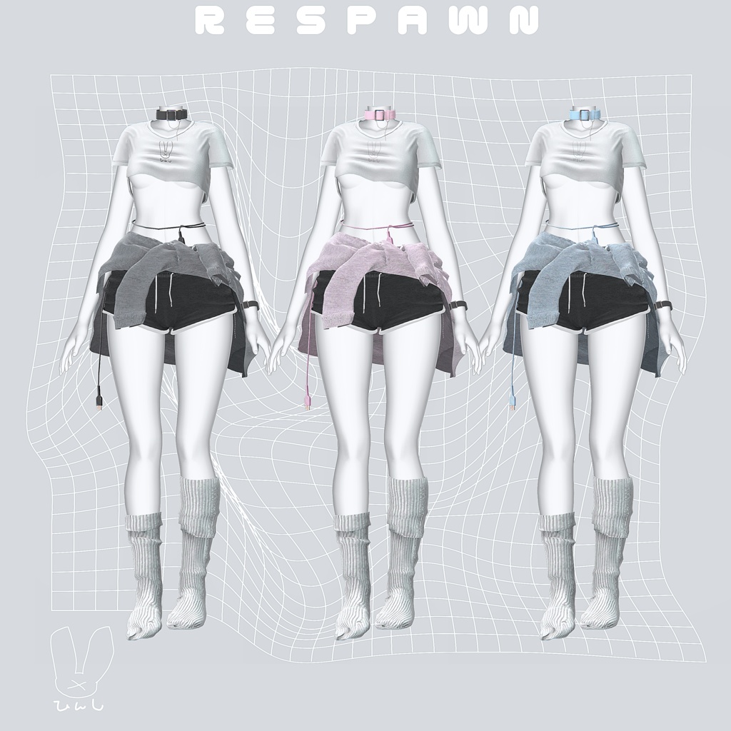 SALE🐰【12アバター】Respawn -りすぽーん-【VRChat向け衣装モデル】