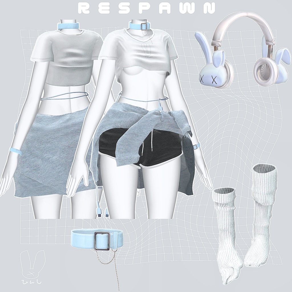 SALE🐰【12アバター】Respawn -りすぽーん-【VRChat向け衣装モデル】