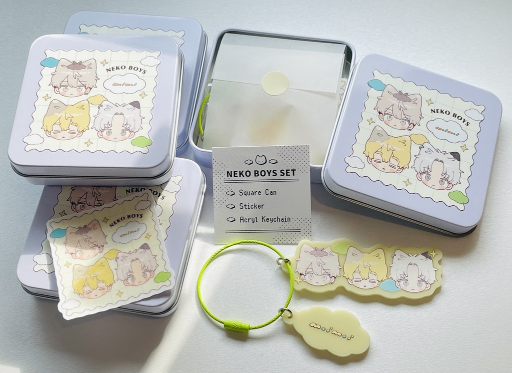 NEKO BOYS スクエア缶セット