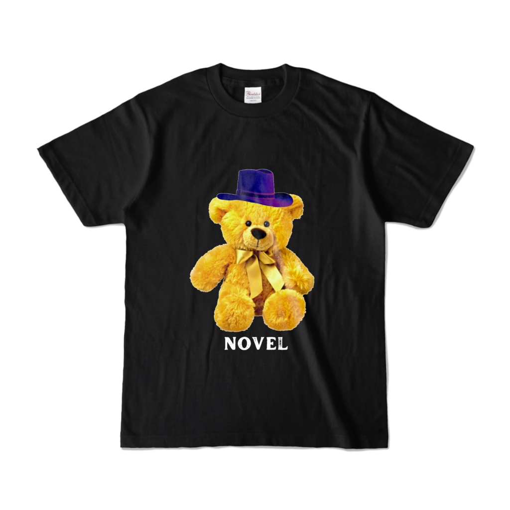 紫のカウボーイハットをかぶった愛らしいクマ-Tシャツ