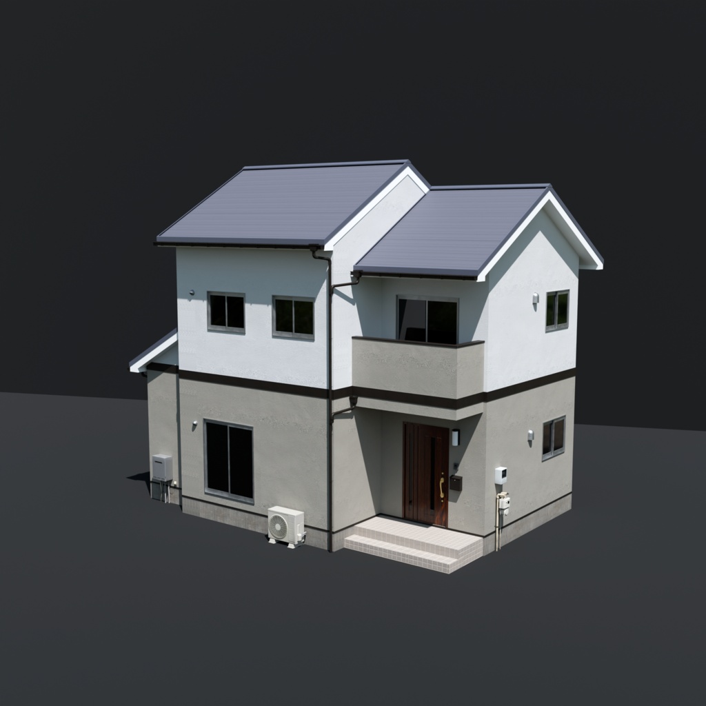 3Dモデル　一軒家　