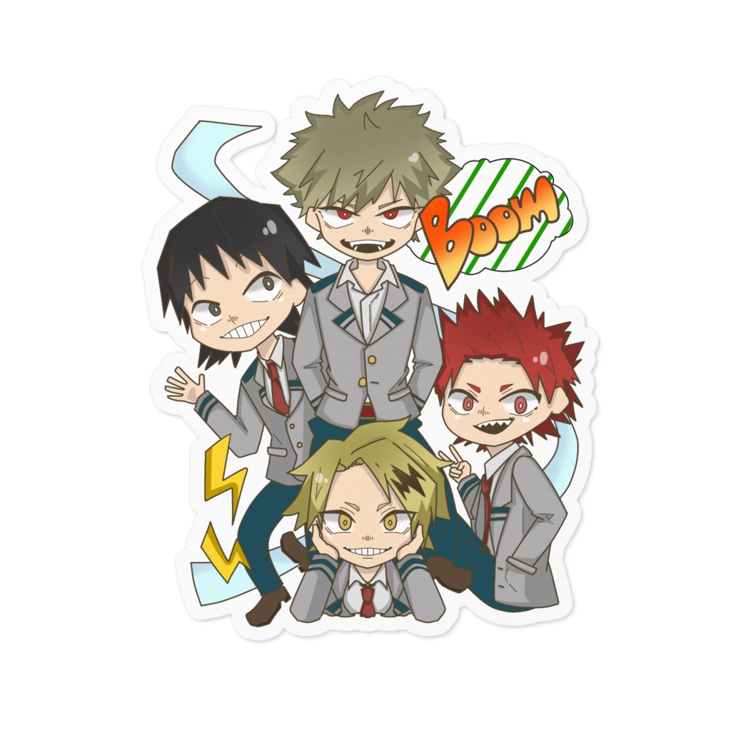 非公式 ヒロアカ仲良し4人組ステッカー Kanmagizm Booth