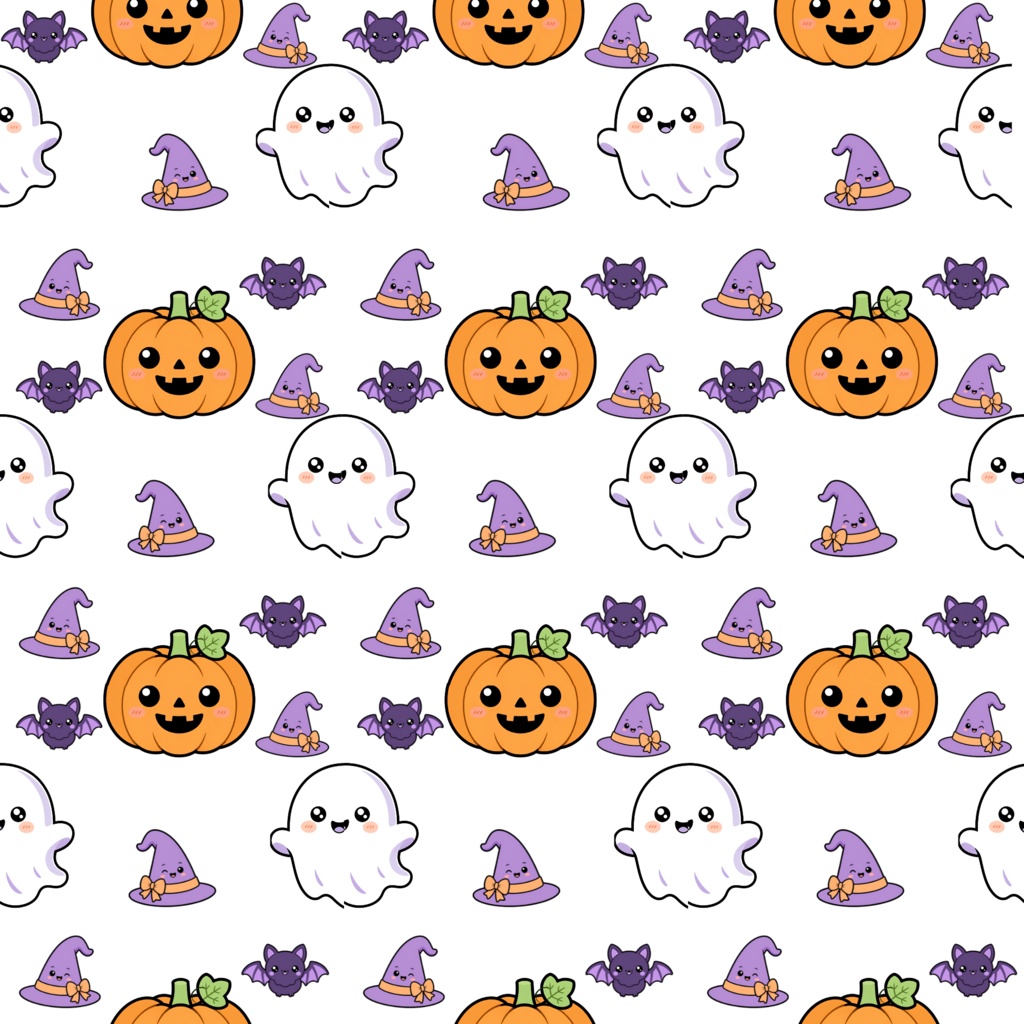 ハロウィーン柄のデジタルペーパー5色セット