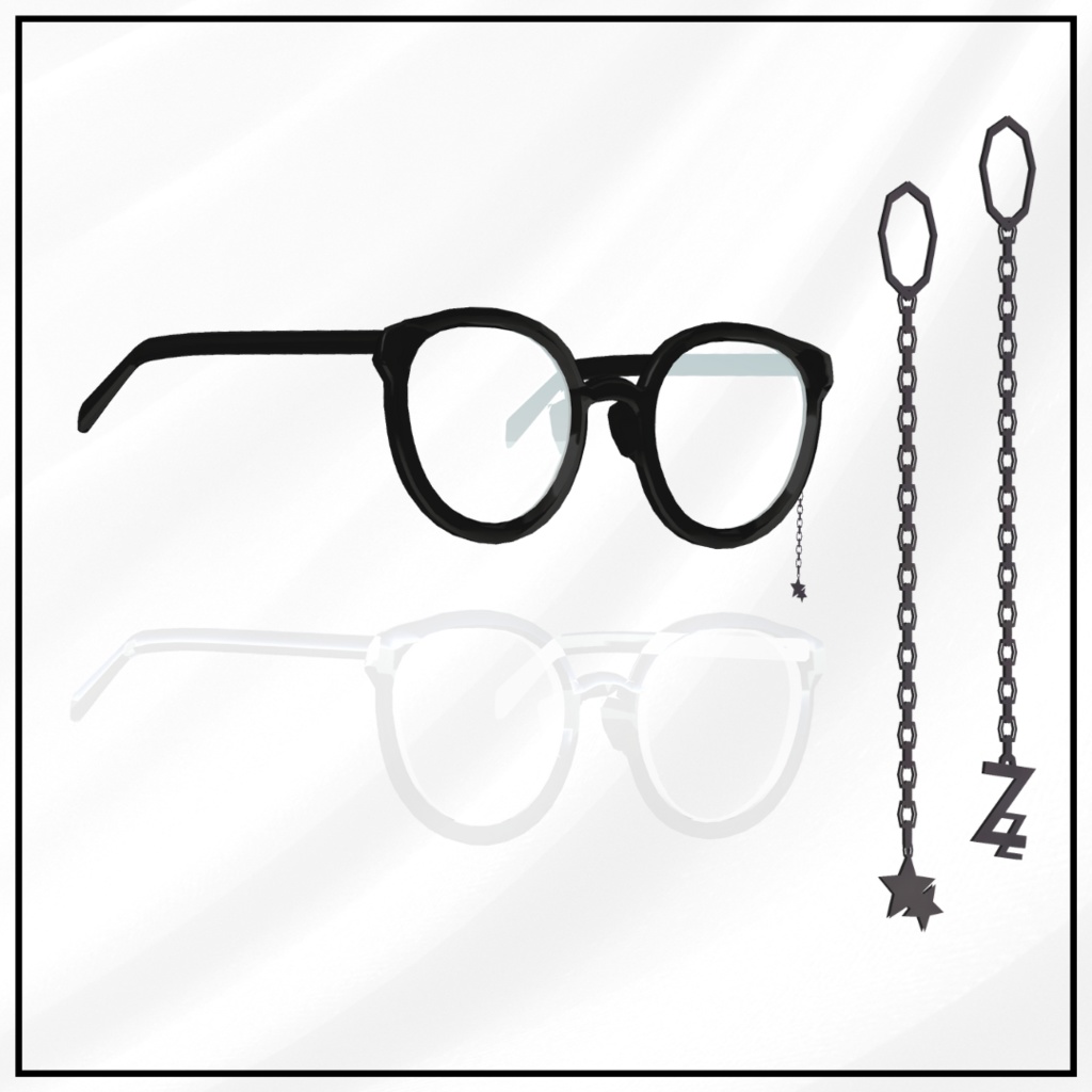 【free/無料】Oversize_glasses【ミルティナ&キプフェル追加対応版】【MA設定済】