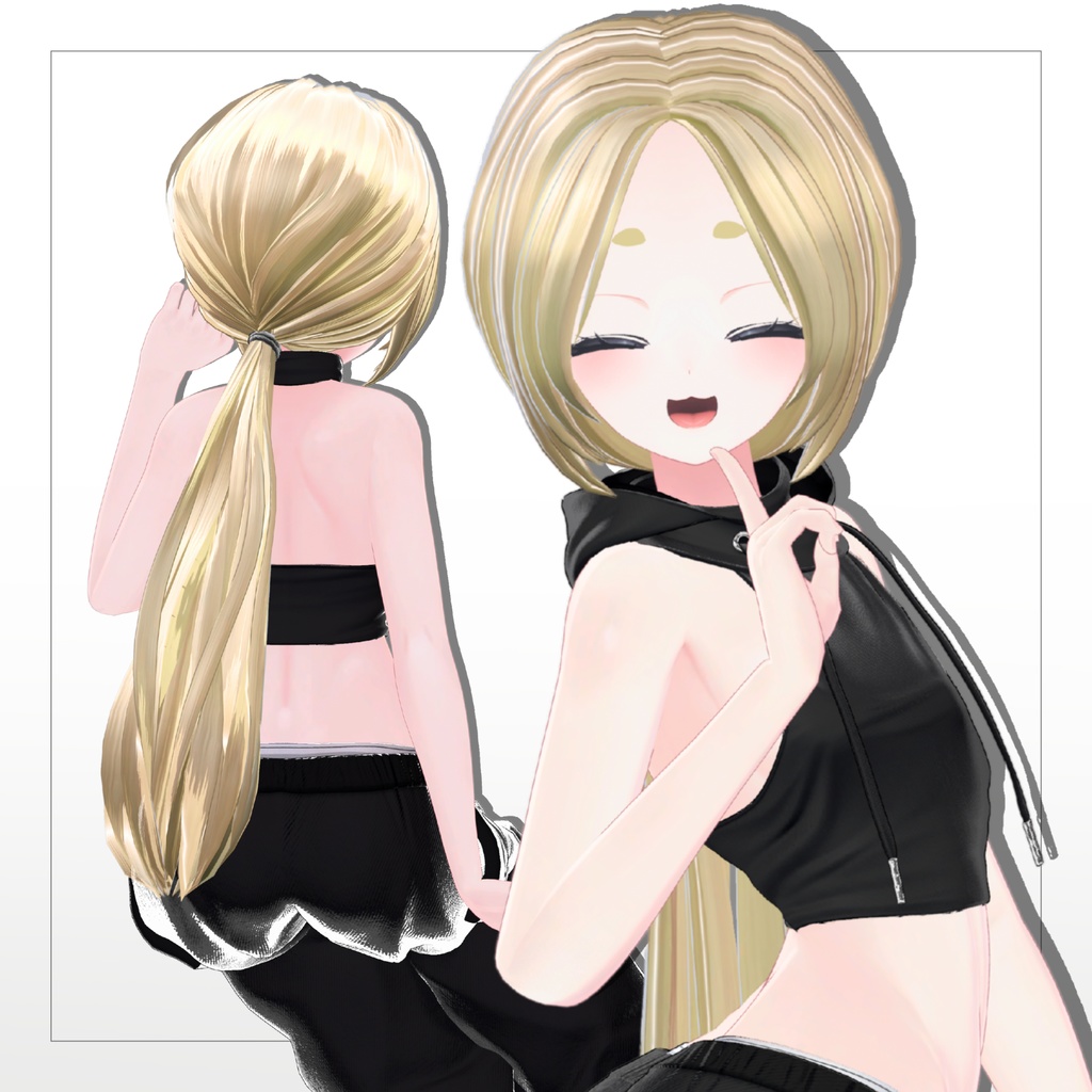 シンプルローポニー【6アバター対応】