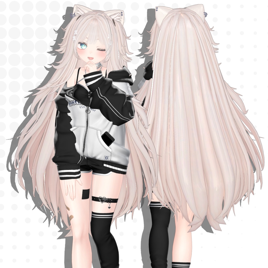 【発売記念sale】がるにゃん!~harf twin~【16avatar】【VRChair】