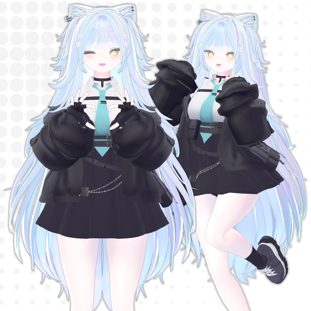 【発売記念sale】がるにゃん!~harf twin~【16avatar】【VRChair】