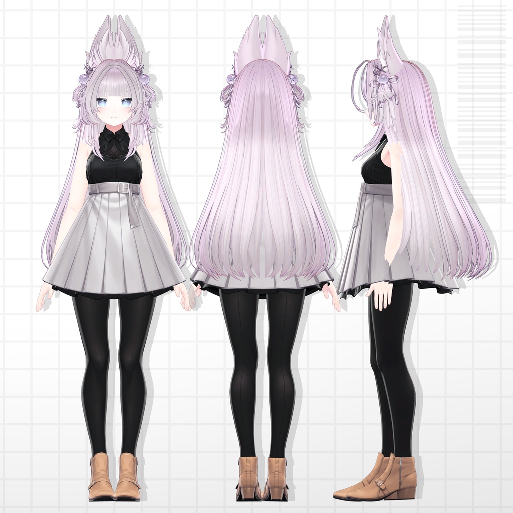 【発売記念SALE】🦊きつねポニーテール&ロングヘア【14avatar】【2way】
