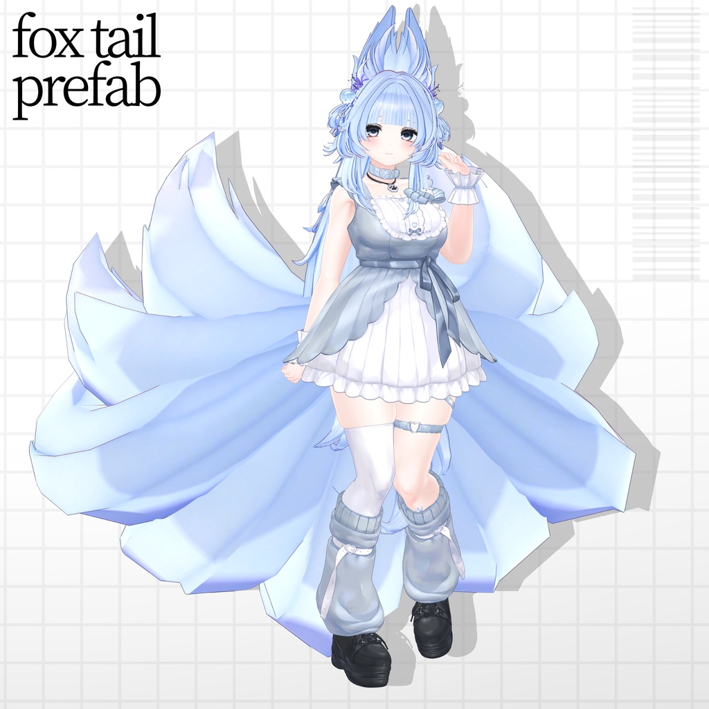 【発売記念SALE】🦊きつねポニーテール&ロングヘア【14avatar】【2way】