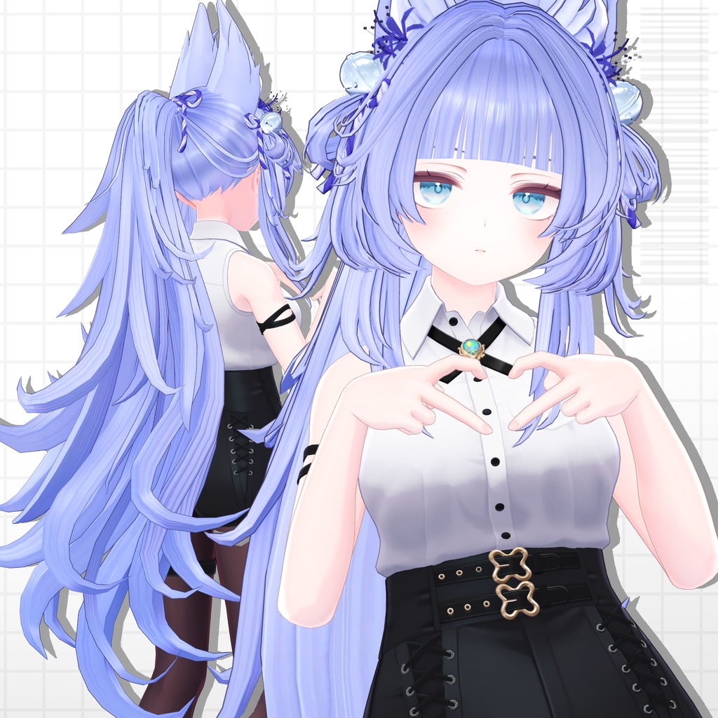 【発売記念SALE】🦊きつねポニーテール&ロングヘア【14avatar】【2way】