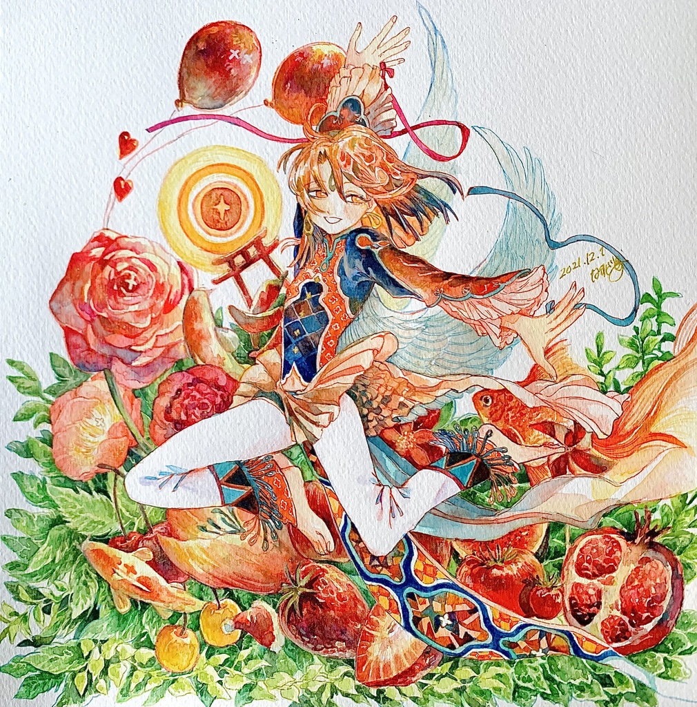 原画作品2「赤、らんらん」