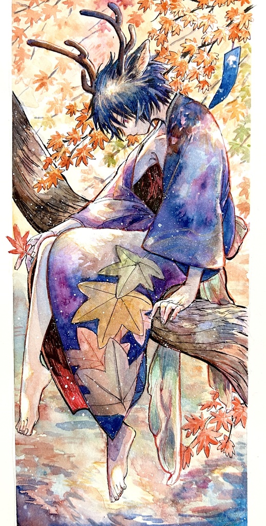 額装原画「紅の庭」