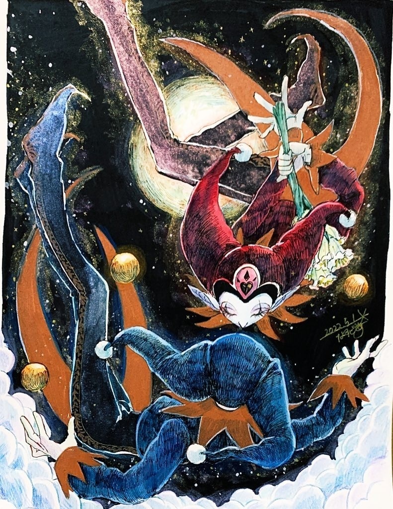 道化師モチーフ原画2種