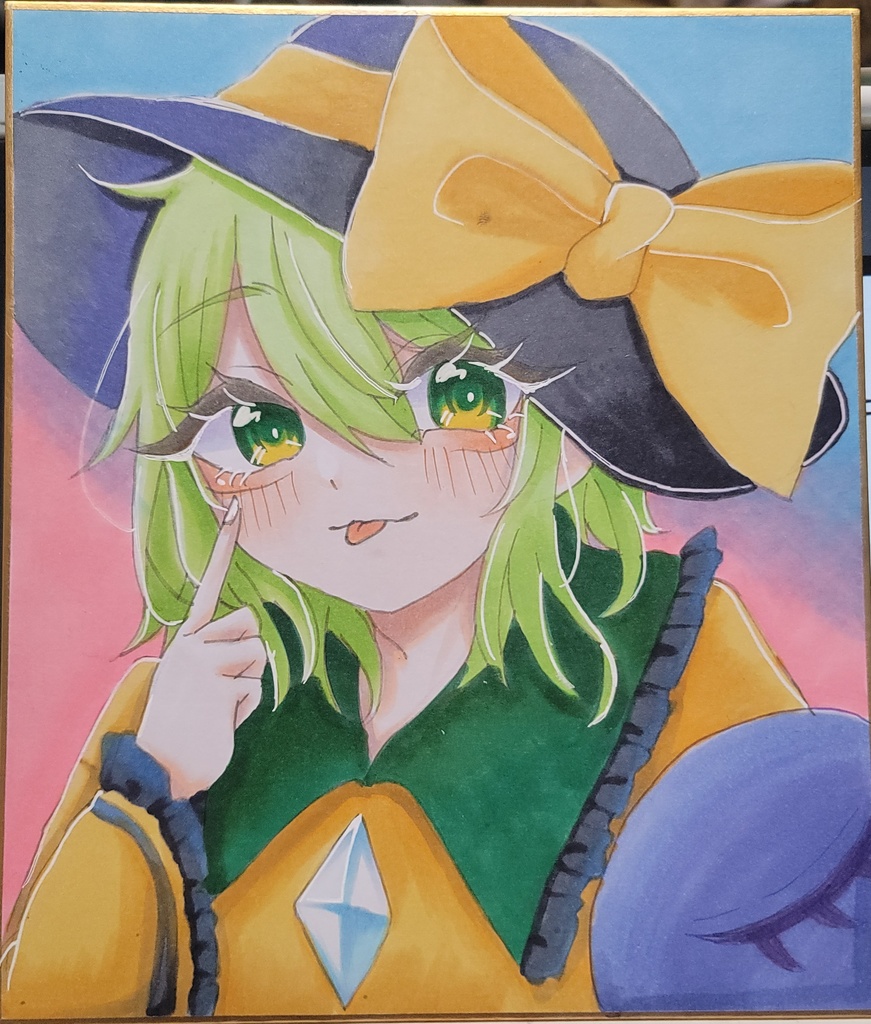 古明地こいし 中色紙 アナログ 原画 東方Project